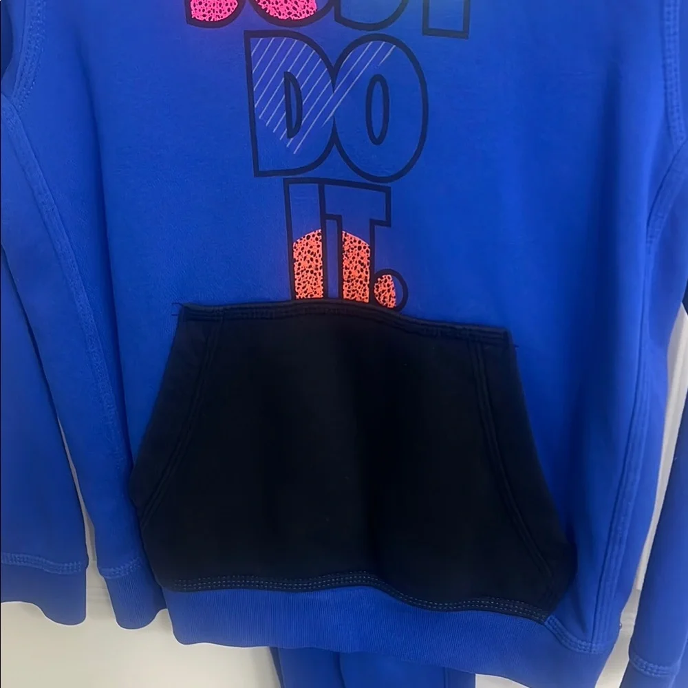 Nike Blue and Black Sweatshirt and sweat pants Just Do It 2 piece sweatsuit - Picture 3 of 11